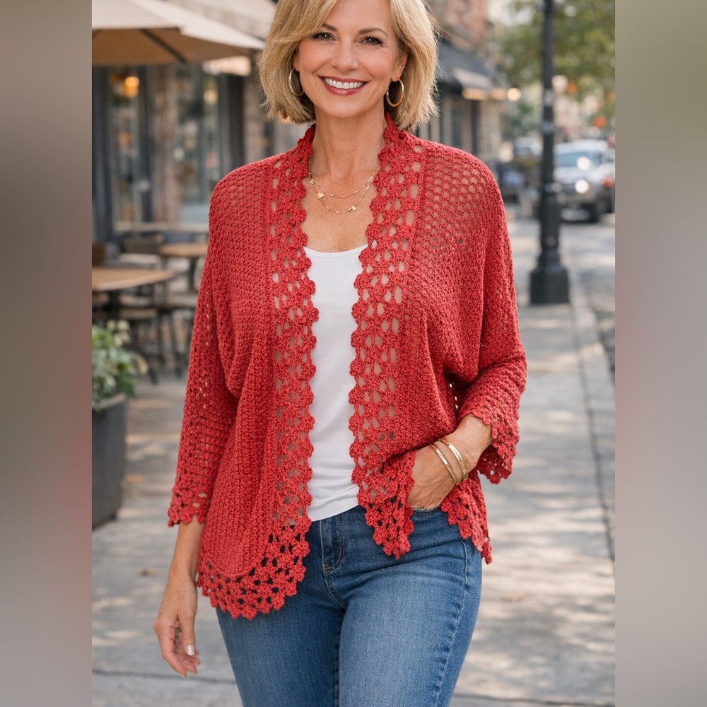 Additions by Chico's | Crochet Open Front Cardigan
Boho Lightweight Layer